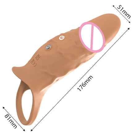 Vibrating Penis Sleeve Cock Ring G Spot Stimulate Sex Toys for Men 10 Vibration Modes Erection Trainer Delay Ejaculation Sex Toy
