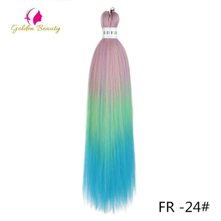26"Corlorful Selling Jumbo Easy Braiding Hair Ombre Rainbow Braiding Cosplay Hair Synthetic Pre Stretched Hair Braids wigs