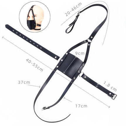 Adult Harness Mask Gags Ball Sex Toy Set with 42mm Silicone Open Mouth Ball Gag for Couple BDSM Restraint Silent Erotic Games