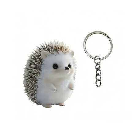 Keyring Mini Cat Acrylic Pendant 2D Cute Cat Keychain Decoration Hedgehog Hanging Ornament Jewelry Gift