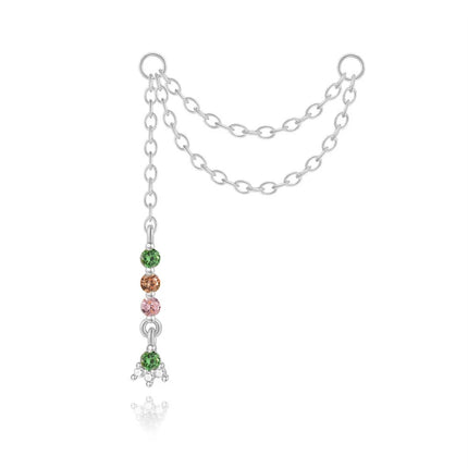 CANNER 1PC 925 Sterling Silver Chain Tassel Piercing Earrings Chain Charm Accessories For Woman Shiny Earring Fine Jewelry Gift