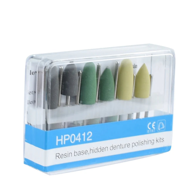 1 Kit Dental HP0412 Silicone Rubber Trimming Polishers Resin Base Hidden Porcelain Zirconia Acrylic Grinding Denture Polishig