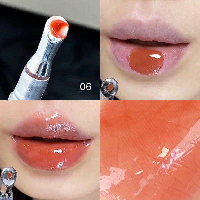 CACE Mirror Watery Crystal Jelly Lipgloss Lasting Moisturizing Lipstick Clear Lip Gloss Glass Lip Glaze Cosmetics Lip Stain Tint