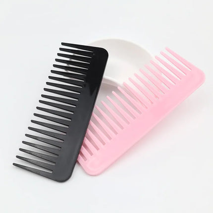 Hair Rectangular Plastic Wide Tooth Comb Handle Massage Comb Thick Long Hair For Home Use Detangling Hair Comb