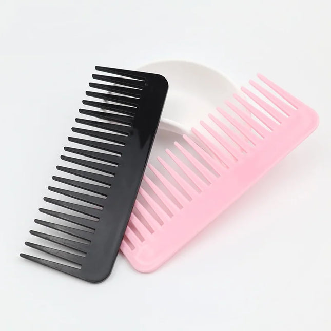 Hair Rectangular Plastic Wide Tooth Comb Handle Massage Comb Thick Long Hair For Home Use Detangling Hair Comb