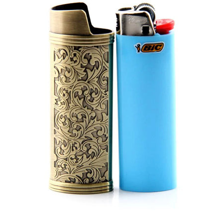 Metal Cowboy Boot Lighter Case for Standard BIC J6 Cute Cat Eyes Rhinotone Embroided Case Sleeve Durable Zinc Alloy Shell