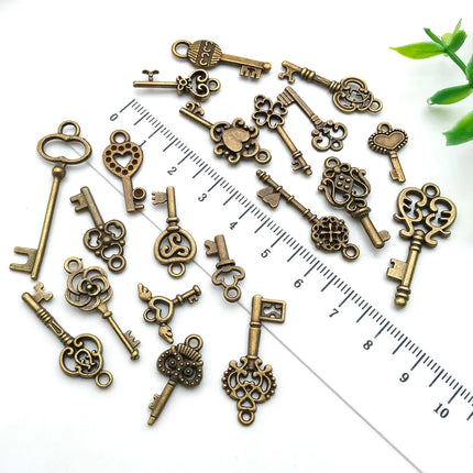 20/100pcs Mini Key Series (Includes Antique Gold/Bronze/KC Gold/Bright Silver Finishes) - Ideal for Handmade Jewelry Crafting"