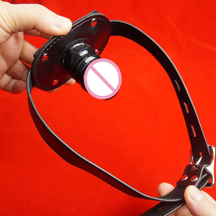 Insertable BSDM Silicone Mouth Dildo Gag Ball,Slave Oral Sex Deep Throat Training,Adult Toys For Couples Games,Muzzle Bondage