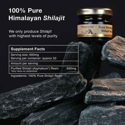 Pure Himalayan Shilajit Resin - Supports Overall Well-being, Enhances and Restores Energy, and Improves Mental Clarity