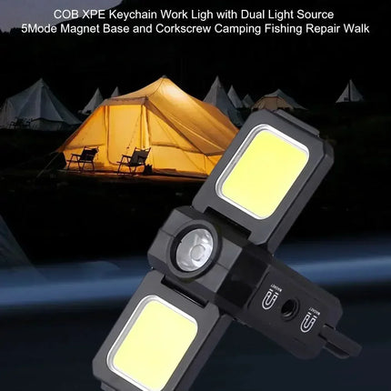 Mini LED Handheld Flashlights USB Rechargeable LED COB Work Lights Waterproof Keychain Emergency Lantern For Outdoor Camping