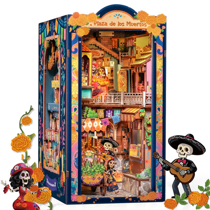 CUTEBEE Book Nook Kit Wooden Doll House 3D Puzzle DIY Miniature House Model with LED Light for Japanese Serene Courtyard
