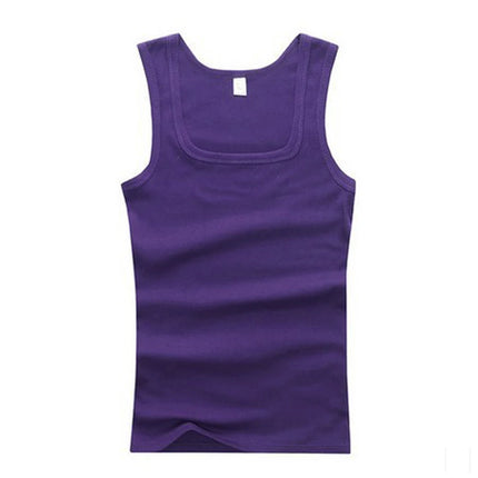 2024 New Men's Pure Cotton Tight Vest Casual Sports Tank Tops Middle-aged Sleeveless Basic Tops Quick Drying Bodybuilding Vest
