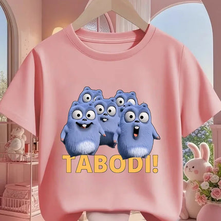 Hot Cartoon Grizzy and the Lemmings T-Shirt 3-14Y Boys Girls Summer Cute Kawaii Fashion Street Casual Crew Neck