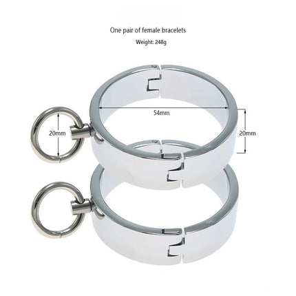 1 Pair Stainless Steel Handcuffs Metal Anklet Foot Cuffs Erotic SM Bondage Adult Game Couple Slave Restraint Sex Toys Men Women