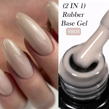 7ml Nude Pink Rubber Base Gel Nail Polish Foil Effect Semi Permanent Uv Gel Soak Off Self Leveling Gel Varnish Nail Art Base Gel