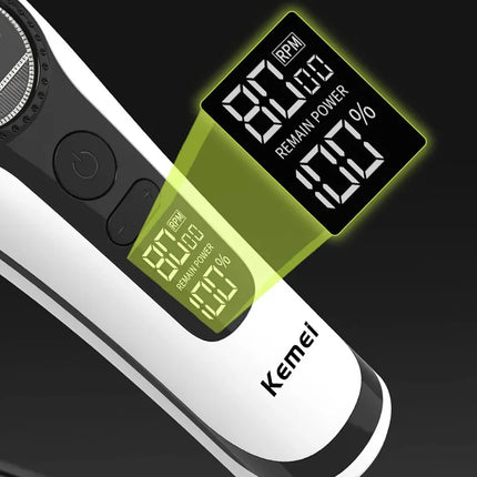 Kemei 1593 Barber Professional Hair Clipper Rechargeable Trimmer Electric Hair Cutting Machine External Rotor Brushless Motor