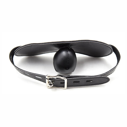 Thierry soft Leather Gag Seal the mouth Adult Sex Toys Open Mouth Ball Gag Sex Bondage Fetish Toy Female Slave Trainer Ball Ga