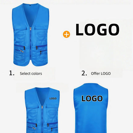 Men's Multi Pocket Tank Top Summer Men American Tactical Hiking Fishing Photography Director Mesh Sleeveless Outdoor Jacket Vest