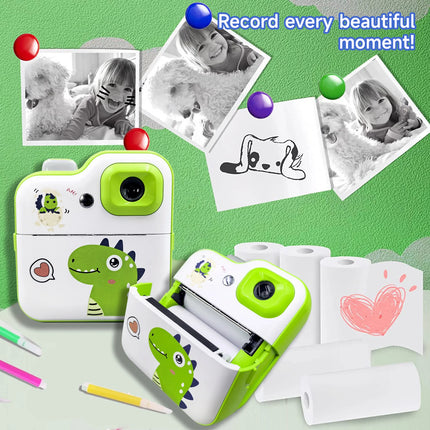 Children Digital Camera Instant Thermal Print Camera 1080 HD Inkless Thermal Print Camera Kids Early Education Puzzle Toys Gift