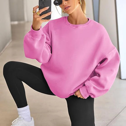 Plus Size Solid Color Sweatshirt, Casual Long Sleeve Crew Neck Pullover Sweatshirt, Women's Plus Size Clothing