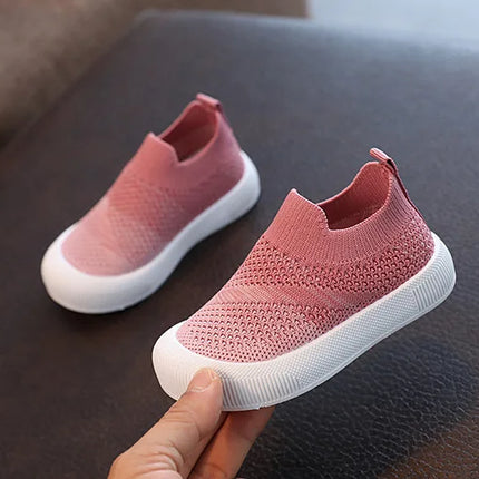 Size 20-31 Children Shoes Spring Autumn Kids Sneakers Soft Breathable Mesh Boys Slip-on Shoes Patchwork Color Girls Shoes