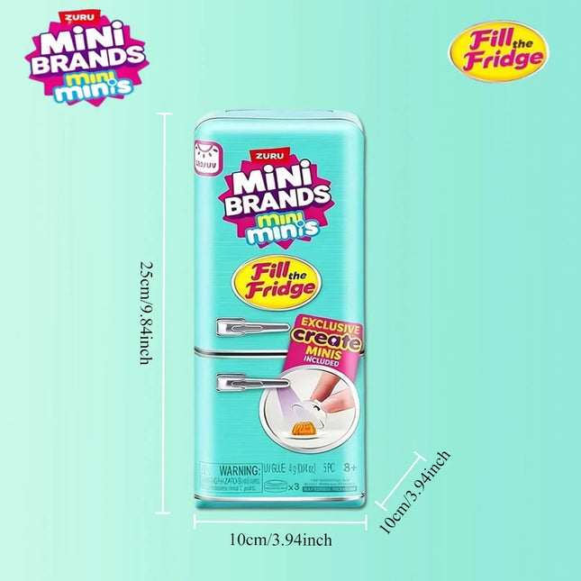 Zuru Foodie Series Mini Brands Fill The Fridge Refrigerator Masterchef Kawaii Mega Gross Blind Box Play House Toy Decor Gift