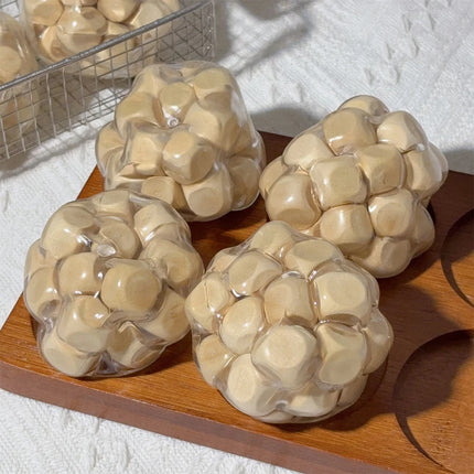 Handmade Wooden Noisy Ball Squishy Toy, Creative Stress Relief Fidget Squeeze Ball Decompression Toy for Anxiety Relaxation