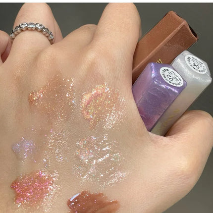 Cizn Galaxy Qin Lip Gloss Moisturizing and Long-Lasting Fine Shimmer Plumping Lip Gloss Mirror-Like Water Gloss Daily Lipstick Cosmetics Same Style as Girl Groups