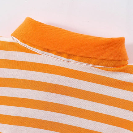 4-Piece Set Summer Boys & Girls Solid Color Short Sleeve T-Shirt Tops Children's Fashion Collar Short Sleeve