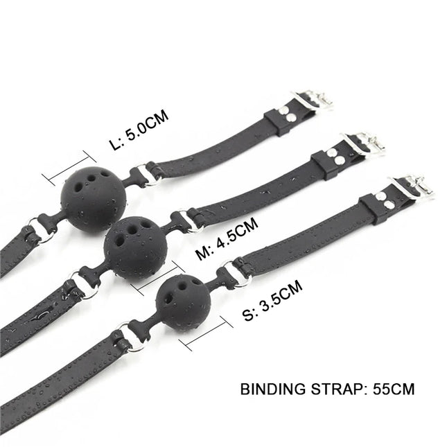 New All Silicone Mouth Gag Breathable Ball Gag Adjustable Belt Mouth Sex Toys for Adult SM Games Sexy Shop Erotic Accessories