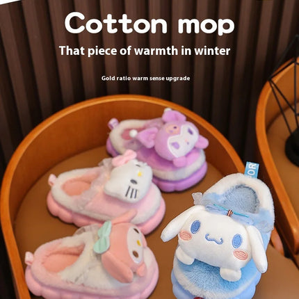 New Autumn And Winter Children'S Cotton Slippers For Boys And Girls Cute Cartoon Indoor Slippers For Infants And Young Children