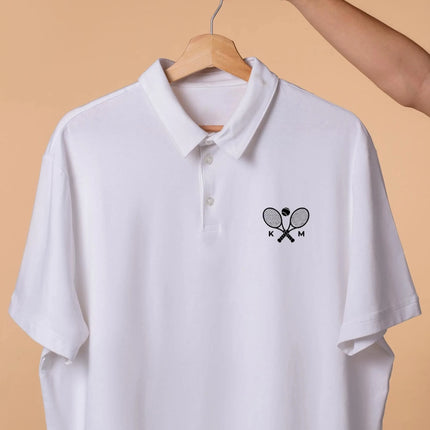 Custom Monogram Tennis Polo Shirt, Personalized Tennis Team Polo, Custom Initials Sports Shirt, Gift for Tennis Polo Top