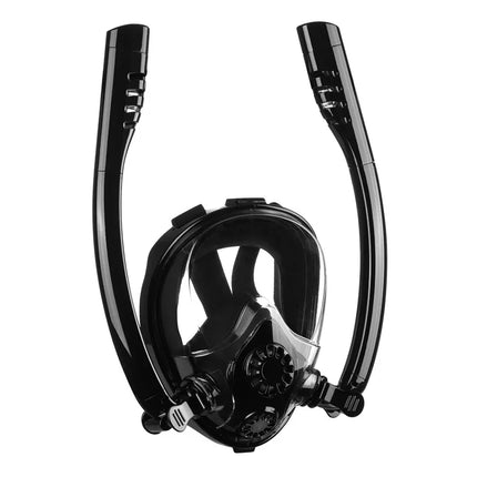 Silicone Snorkeling Mask for Adults, Double Tube Diving Mask, Full Dry Diving Goggles, Self Contained Underwater Breathing Mask