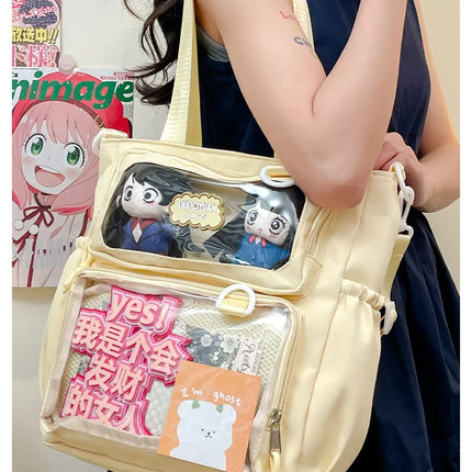 New Y2K Sweet Girl's Ulzzang Ita Bag Large-capacity Crossbody Bag Japanese Comic Exhibition Single Shoulder Bag with Insert