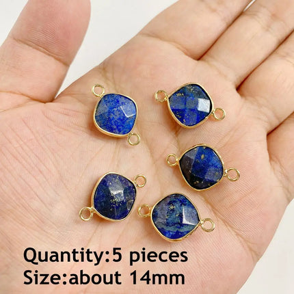 Blue Lapis Lazuli Pendant Gems Cross Hand Oval Shape Natural Stone Lapis Lazuli Charms for Jewelry Making Necklace DIY Bracelet