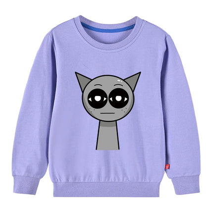Spring Autumn Clothes Sprunki Baby Kids Long Sleeved Cotton Sweatshirts Cute Cartoon Print O-Neck Top Boys Girl Casual Clothing