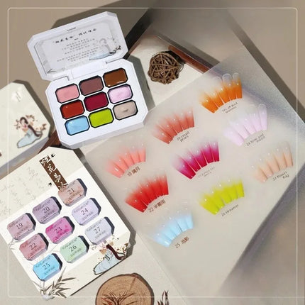 9 colors Chinese style spring is not late aurora powder shell polished fairy powder cream popular brocade powder solid nail art