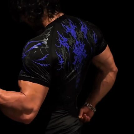 Breathedivinity Men's Fashion Fitness Short Sleeve T-Shirt Breathable Comfortable Sportswear round Neck Printed Cotton Top