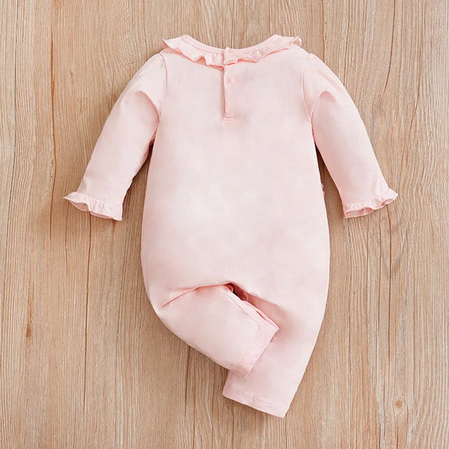 Newborn Clothing Solid Color Casual Comfortable Soft Cotton 0-18 Months Boys And Girls Spring And Autumn Long-Sleeved Baby Jumpsuit