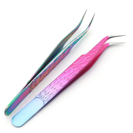 Professional Eyelash Tweezers for Lash Extension, Stainless Steel High Precision Eyelash Extension Eyebrow Tweezers