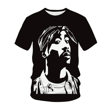 Rapper Tupac 2pac 3D Print Summer Fashion Men's T-shirt  Clothing Casual Short Sleeve T-shirt for Cool Men Tops Tees Clothes