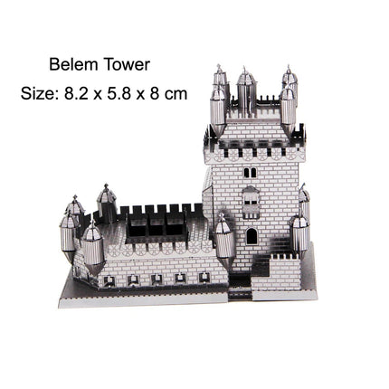 3D Metal Puzzle building Maya Pyramid Merry-Go-Round Drilling well model KITS Assemble Jigsaw DIY Puzzle Gift Toys For Children