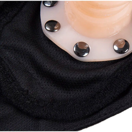 Black Mask Removable Open Mouth Gag Silicone Penis Plug Dildo Gag Penis Gag Fetish BDSM Bondage Sex Toys for Woman Adult Game