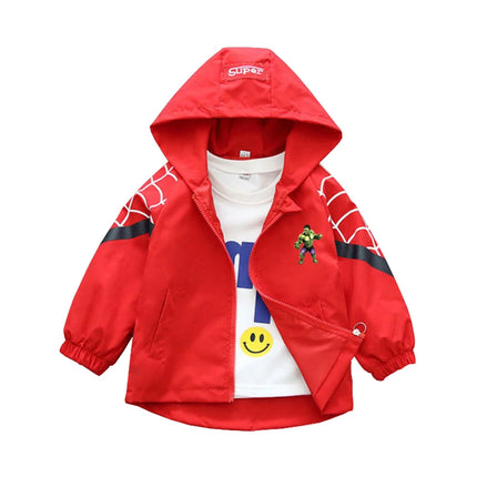 Children's Mickey Hooded Jacket 1-10 Years Autumn Boy's Windbreaker Zipper Hoodie Baby Boys Birthday Present Jacket Cosplay Coat