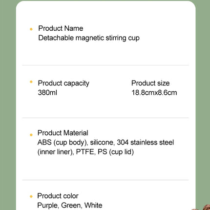 380ML Automatic Stirring Cup Rechargeable Electric Self Mixing Coffee Mug Portable Tea Milk Drinking Cup Rotating Magnetic Tools