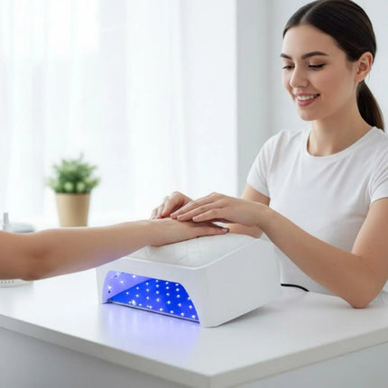 Illuminating Nail Curing Machine Large Space Battery-Powered Nail Lamp with Hand Rest Cosmetics Electronics 4 Timer Settings
