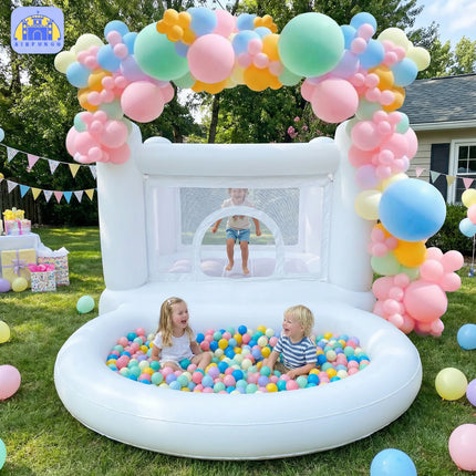 Sold out White Bounce House with Pump Kids Ball Pit Bounce House for Kids 3-6 Birthday Indoor or Outdoor Playhouse Customization/Halloween decorations