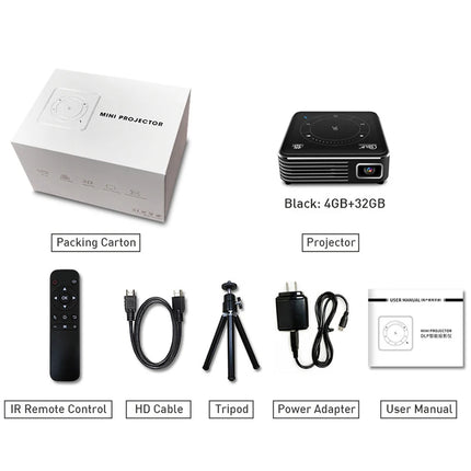 VIVICINE P11 Mini Portable Projector Android 9.0 DLP 4K Support Pocket 3D WiFi BT Battery 1.5H Power Bank Home Theater