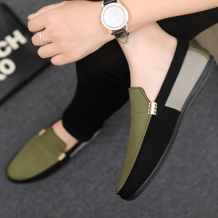 2025 Spring/Autumn New Arrivals: Fashionable Men's Shoes Large Colour Block Patchwork Loafers Versatile Stylish  Student Shoes
