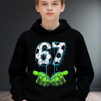 Fun Six Seven 6 7 Meme Design Hoodie for Kids Chaotic Humor Y2k Game Saying Tee Novelty Gift Boys Top Fashion Children's Clothes